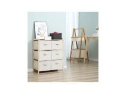 Commode 6 Tiroirs AGDE Beige -Mobilia Boutique buffet 19193957