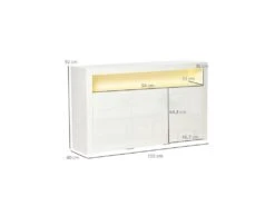 Buffet LED étagère KEITH Blanc Laqué -Mobilia Boutique buffet 19194023