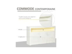 Buffet LED étagère KEITH Blanc Laqué -Mobilia Boutique buffet 19194027