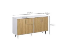 Buffet Placard DORIAN Chêne Clair Et Blanc -Mobilia Boutique buffet 19194235