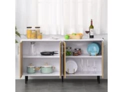 Buffet Placard DORIAN Chêne Clair Et Blanc -Mobilia Boutique buffet 19194239