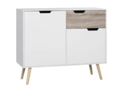 Buffet Style Scandinave MATHIS Blanc Et Bois -Mobilia Boutique buffet 19194369