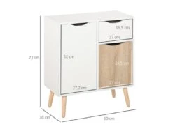 Meuble De Rangement Scandinave SVEN Blanc Et Chêne Clair -Mobilia Boutique buffet 19194477