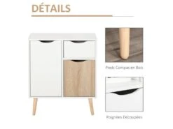 Meuble De Rangement Scandinave SVEN Blanc Et Chêne Clair -Mobilia Boutique buffet 19194481