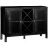 Buffet Meuble De Rangement Vitré BONNIE Noir 2 Buffet Meuble De Rangement Vitré BONNIE Noir -Mobilia Boutique buffet 19194529