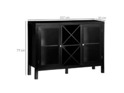 Buffet Meuble De Rangement Vitré BONNIE Noir -Mobilia Boutique buffet 19194533