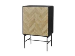 Bahut 2 Portes - Bois Et Metal Noir - L 80 X P 40 X H 122 - BROOKLYN -Mobilia Boutique buffet 19379371
