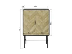 Bahut 2 Portes - Bois Et Metal Noir - L 80 X P 40 X H 122 - BROOKLYN -Mobilia Boutique buffet 19379373