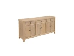 Buffet 6 Portes 3 Tiroirs Bois Massif Clair - ARMAL
