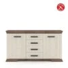 Buffet 170 Cm Avec Deux Portes Et 4 Tiroirs 166,5x45,5 Cm - Blanc