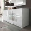 Buffet 3 Portes Blanc à LEDs - POTIRI - L 60 X L 46 X H 181 Cm