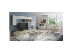 Buffet 3 Portes Blanc/Chêne - ARTICA - L 150 X L 41 X H 76 Cm -Mobilia Boutique buffet 19720609