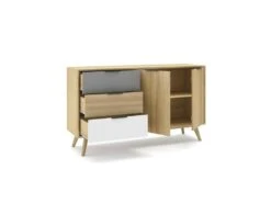 Buffet 2 Portes 3 Tiroir Bois/Blanc/Gris - FAEL -Mobilia Boutique buffet 19901293