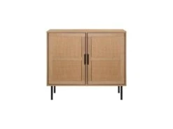 Petit Buffet - En Rotin Et Pietement En Métal - 2 Portes - RUSSELL - L 90 X P 40 X H 80 Cm