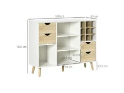 Buffet Scandinave ALCOY Blanc Et Bois -Mobilia Boutique buffet 21023939