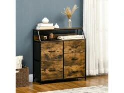 Buffet Industriel VITERBE Bois Et Noir 10 Buffet Industriel VITERBE Bois Et Noir -Mobilia Boutique buffet 21023951