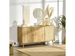 Buffet Style Bohème JIMMY En Rotin Clair -Mobilia Boutique buffet 21023977