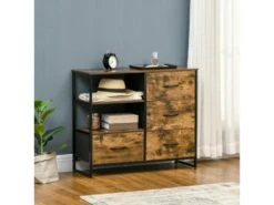 Buffet étagères ATHLONE Bois Et Noir -Mobilia Boutique buffet 21023991