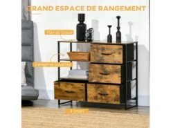 Buffet étagères ATHLONE Bois Et Noir -Mobilia Boutique buffet 21023993