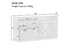 Buffet Avec 2 Portes Coulissantes + Compartiments - étagères Réglables - Marron -Mobilia Boutique buffet 21026199