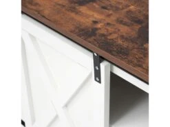 Buffet Avec 2 Portes Coulissantes + Compartiments - étagères Réglables - Blanc -Mobilia Boutique buffet 21026421