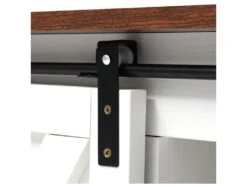 Buffet Avec 2 Portes Coulissantes + Compartiments - étagères Réglables - Blanc -Mobilia Boutique buffet 21026425