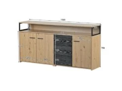 Buffet Avec 3 Portes Et 3 Tiroirs - Poignées En Métal - Style Industriel - Naturel -Mobilia Boutique buffet 21026539