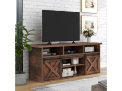 Buffet Avec 2 Portes Coulissantes + Compartiments - étagères Réglables - Marron Foncé -Mobilia Boutique buffet 21026645