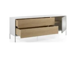 Buffet Bois Chêne Et Laqué Portes Avec Push Pieds époxy Acier Inoxydable -Mobilia Boutique buffet 21098101