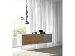 Buffet Bois Chêne Et Laqué Portes Avec Push Pieds époxy Acier Inoxydable -Mobilia Boutique buffet 21098103