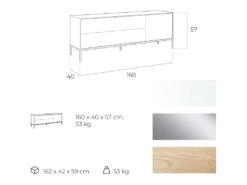 Buffet Bois Chêne Et Laqué Portes Avec Push Pieds époxy Acier Inoxydable -Mobilia Boutique buffet 21098105