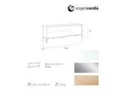 Buffet Bois Chêne Et Laqué Portes Avec Push Pieds époxy Acier Inoxydable -Mobilia Boutique buffet 21098107