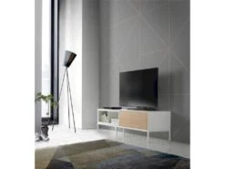 Buffet Bois Chêne Et Laqué 1 Tiroir Avec Push Pieds Inox -Mobilia Boutique buffet 21098167