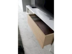 Buffet Bois Chêne Et Laqué 1 Tiroir Avec Push Pieds Inox -Mobilia Boutique buffet 21098169