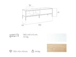 Buffet Bois Chêne Et Laqué 1 Tiroir Avec Push Pieds Inox -Mobilia Boutique buffet 21098171