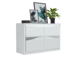 Buffet 2 Portes Blanc Laqué/ Leds - ESPRIT -Mobilia Boutique buffet 21154331