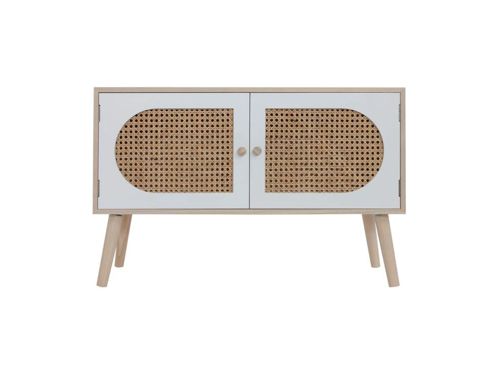 Meuble De Salon Buffet En Bois 2 Portes Blanc Marron Style Scandinave 4 Meuble De Salon Buffet En Bois 2 Portes Blanc Marron Style Scandinave – Image 2