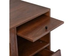 Buffet Avec 3 Portes Et 2 Tiroirs - Portes En Résine Tressée - Style Campagnard - Marron -Mobilia Boutique buffet 21268039