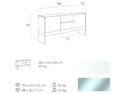Buffet Bois Avec Latéraux En Verre -Mobilia Boutique buffet 21305907