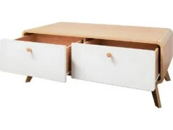 Lowboard Avec 2 Tiroirs En Panneau De Particules Chêne Et Blanc -Mobilia Boutique buffet 21671623