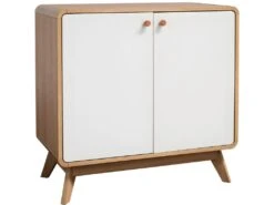 Armoire 2 Portes En Panneau De Particules Chêne Et Blanc -Mobilia Boutique buffet 21672279