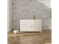 Armoire à 2 Portes En Métal Blanc -Mobilia Boutique buffet 21672495