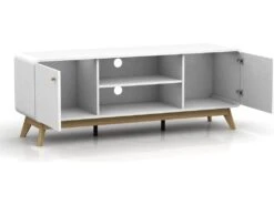 Lowboard Avec 2 Portes En Panneau De Particules Blanc -Mobilia Boutique buffet 21722537