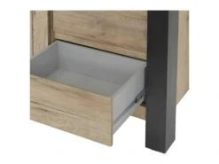 Argentier 2 Portes à LED Chêne Miel/Noir - ADRIEN -Mobilia Boutique buffet 21738505