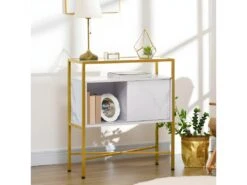 Console Style Art Déco TYSSANDRE Dorée Et Blanche -Mobilia Boutique buffet 21987375