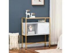 Console Style Art Déco TYSSANDRE Dorée Et Blanche -Mobilia Boutique buffet 21987379