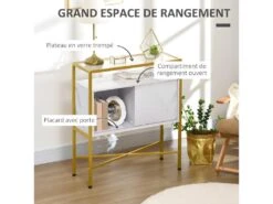 Console Style Art Déco TYSSANDRE Dorée Et Blanche -Mobilia Boutique buffet 21987381