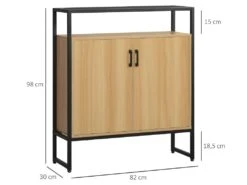 Buffet 2 Portes 2 étagères Plateau En Verre Trempé De MyCocooning -Mobilia Boutique buffet 21987387