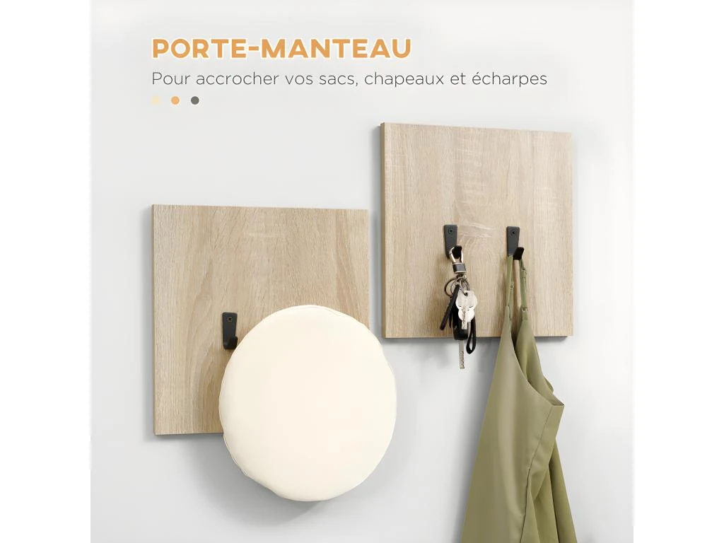 Organisateur D'entrée 5 éléments CALMS Aspect Chêne Clair Et Noir 7 Organisateur D'entrée 5 éléments CALMS Aspect Chêne Clair Et Noir – Image 5