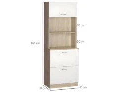 Buffet De Cuisine NEWCASTLE Bois Et Blanc -Mobilia Boutique buffet 21987427